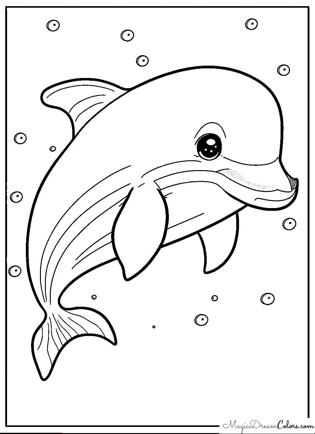 coloring page of a Dolphin