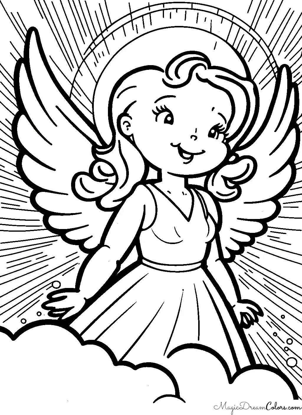 free coloring PDF Angel