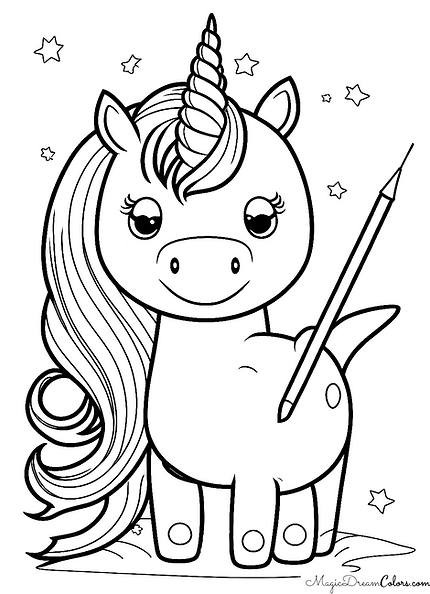 Unicorn free coloring page