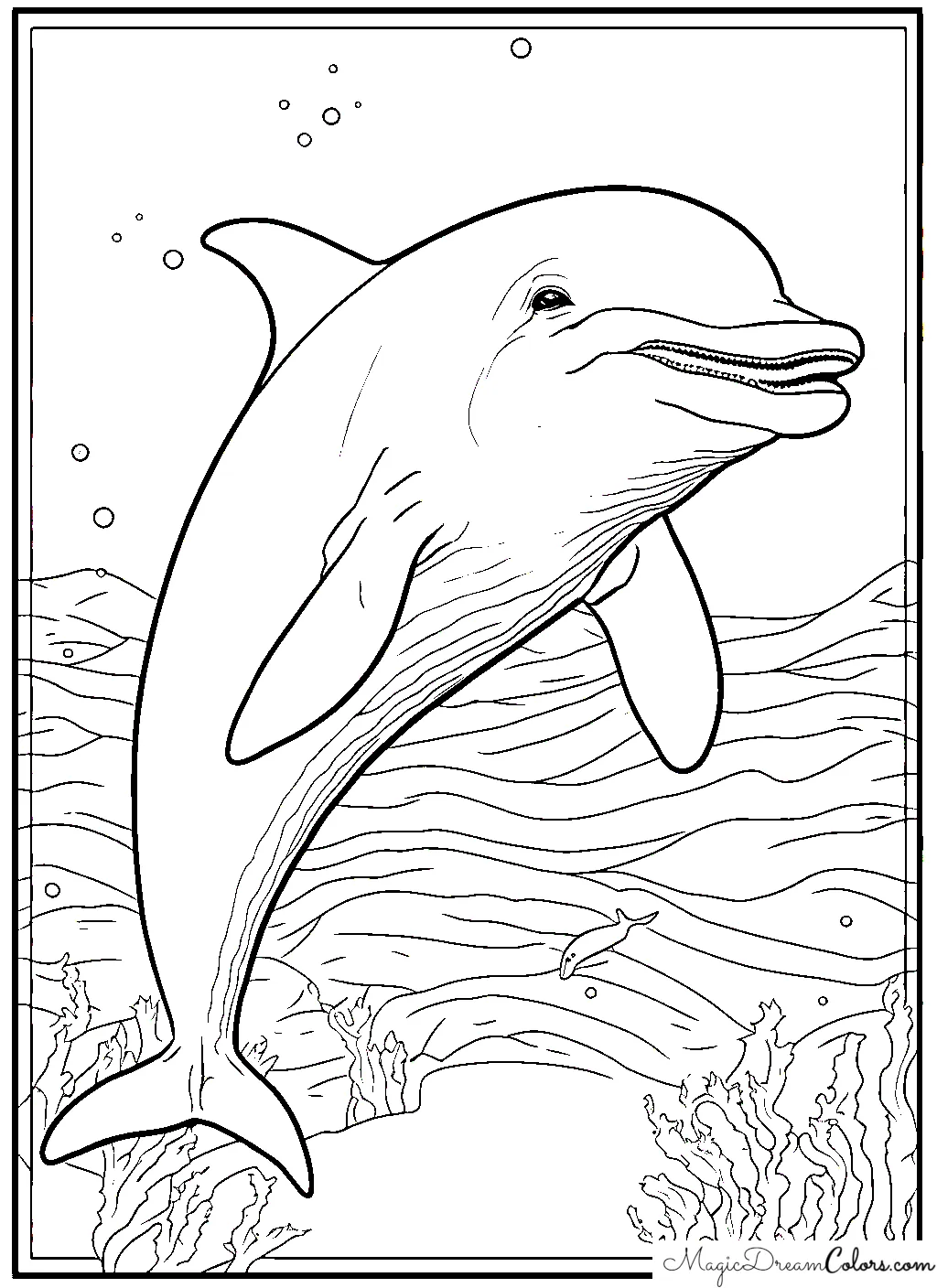 Ausmalbilder zum Ausdrucken Delfin