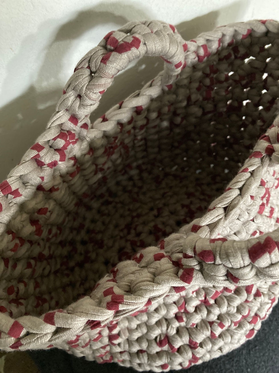 Miniature : Sac spaghetti grand beige chiné rouge
