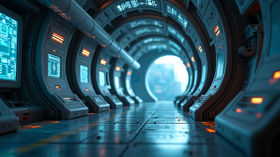 Eye-level view of a high-tech space facility