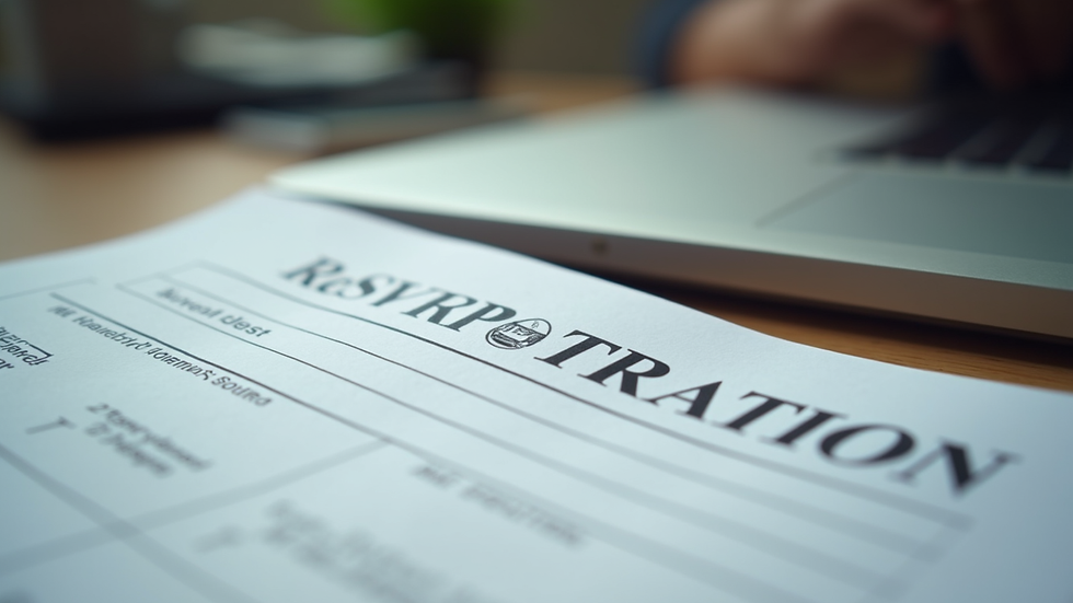 Close-up view of a voter registration form on a desk