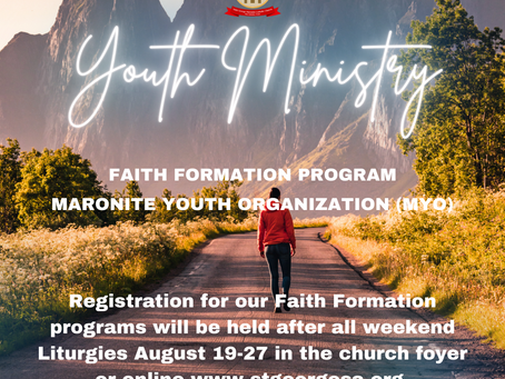 Youth Ministry, Faith Formation and Maronite Youth Organization