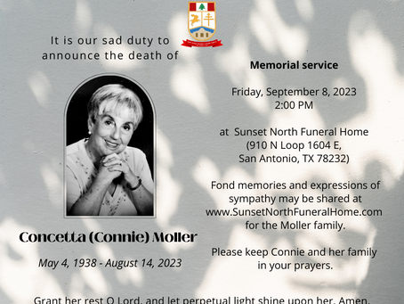 Deepest Sympathy, Concetta (Connie) Moller