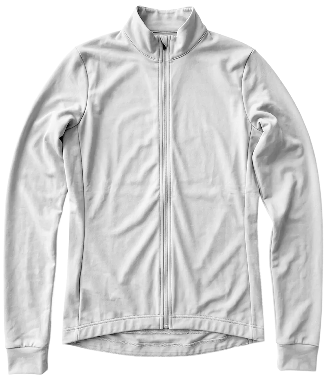 White long-sleeve custom design zip-up cycling jersey