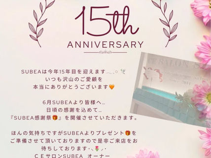 🎉SUBEA15周年🎉