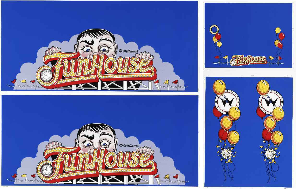 Funhouse Pinball Cabinet Decals