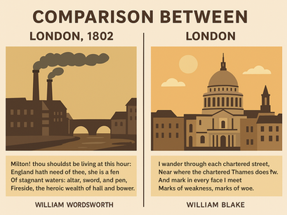 Comparison between London 1802 by William Wordsworth and London by William Blake