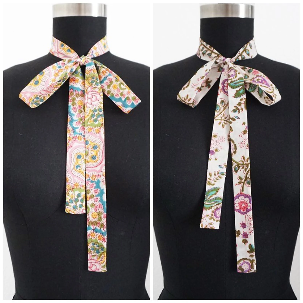 Thumbnail: Floral Cotton Skinny Scarves | 2 Prints