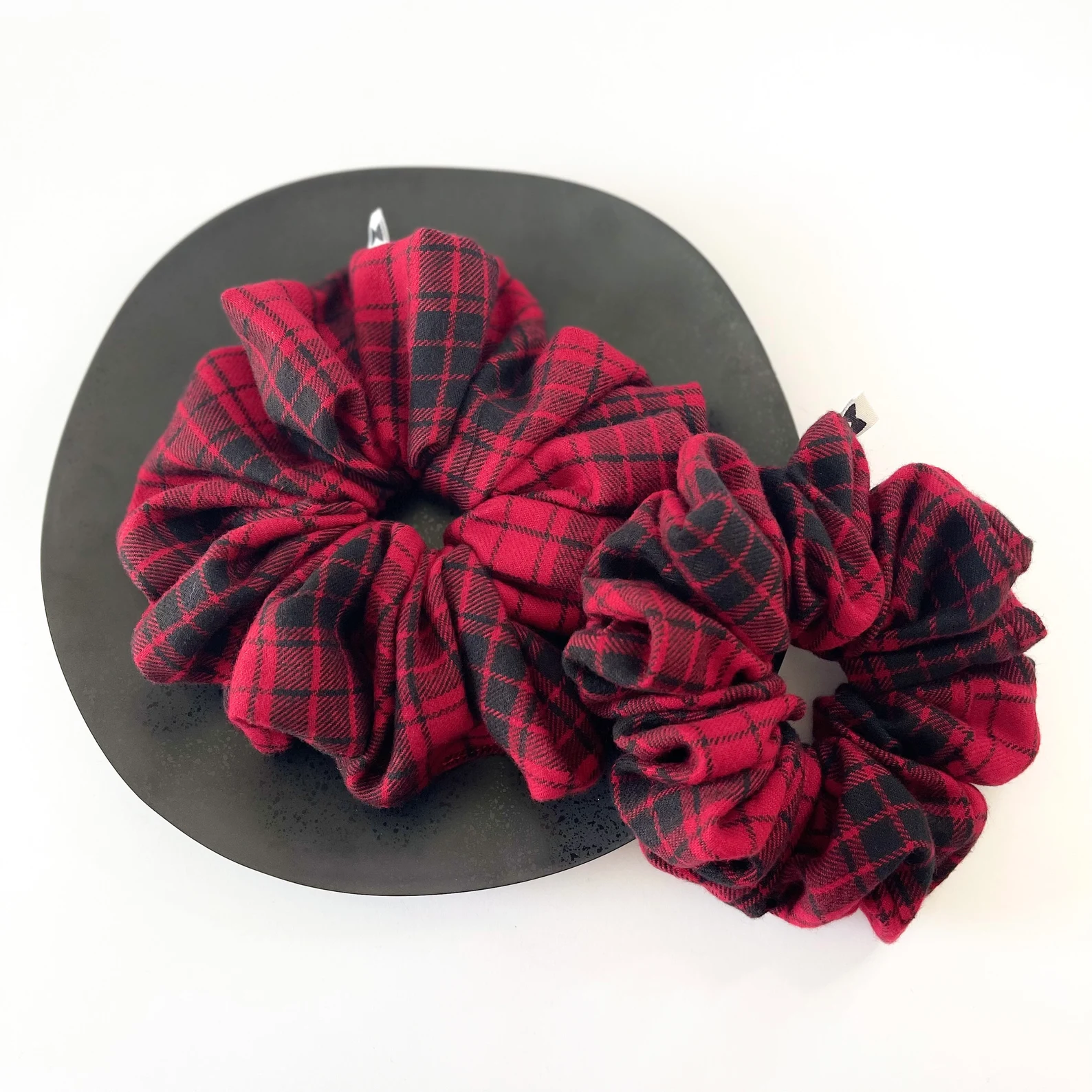 Red Flannel Scrunchies | 2 Sizes