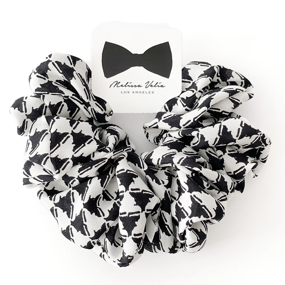 Thumbnail: Houndstooth Silk Scrunchies | 2 Sizes