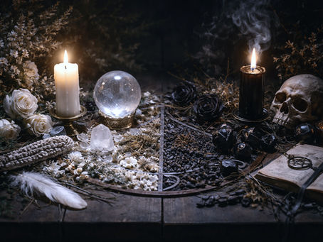 white vs black magic altar