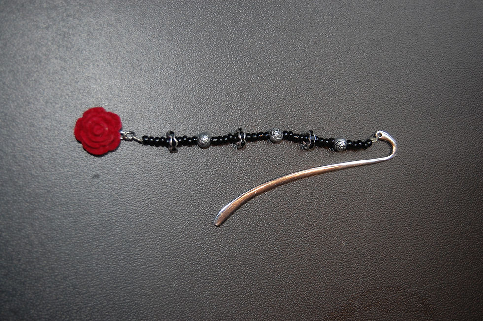 Thumbnail: OFFICIALLY LICENSED - Haunting Adeline Red Velvet Rose Bookmark & Keychain Set