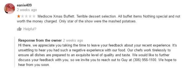 picture of a negative text review
