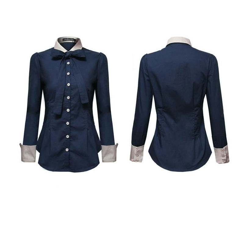 Miniatura: Blusa Social Feminina Azul Marinho