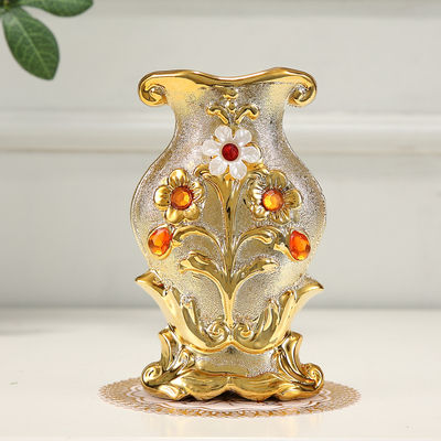 Miniatura: Arranjo Floral com Vaso Vintage Dourado