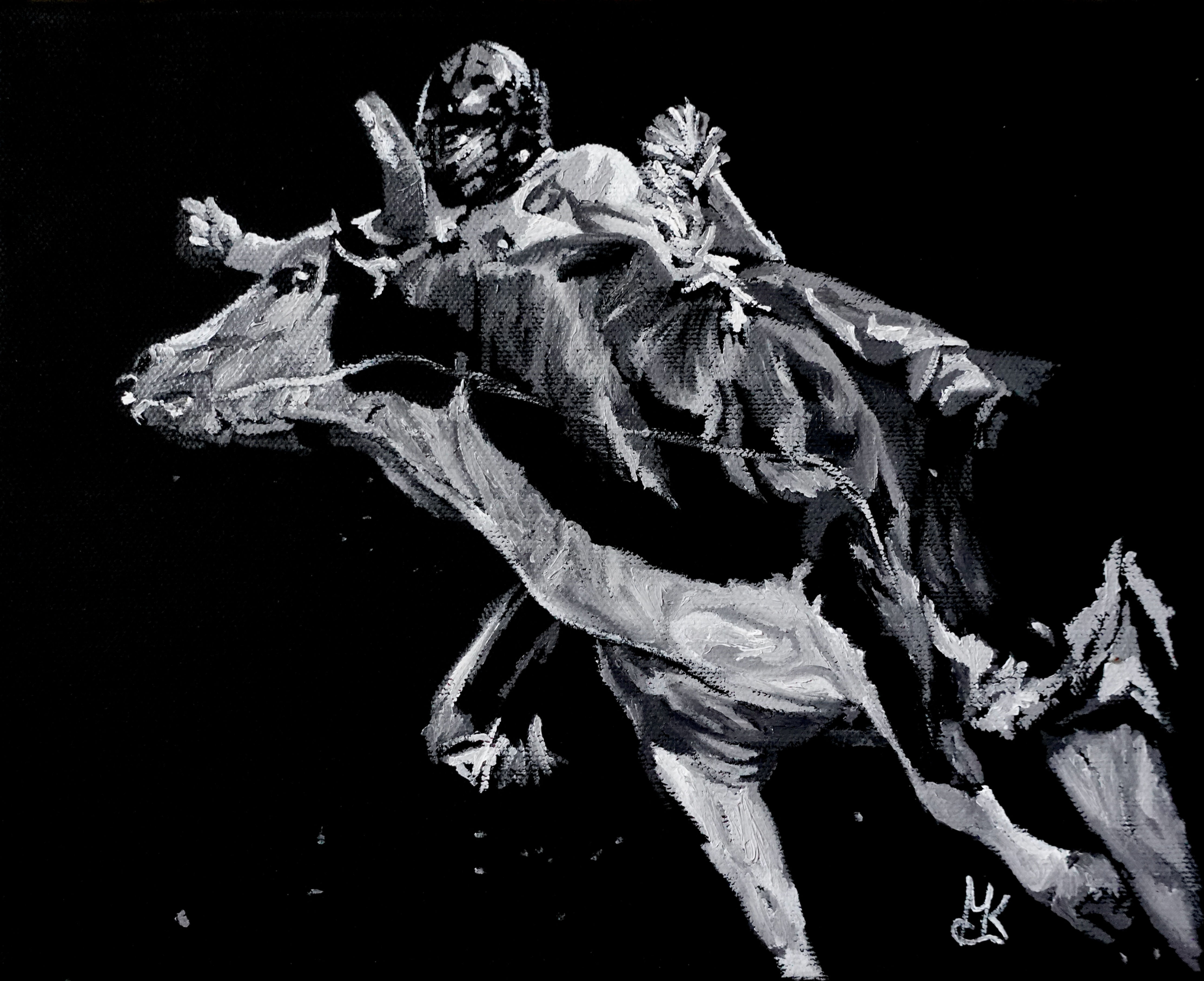 rodeo cowboy riding bull