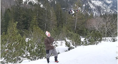 DJI INspire 1 in winter valley