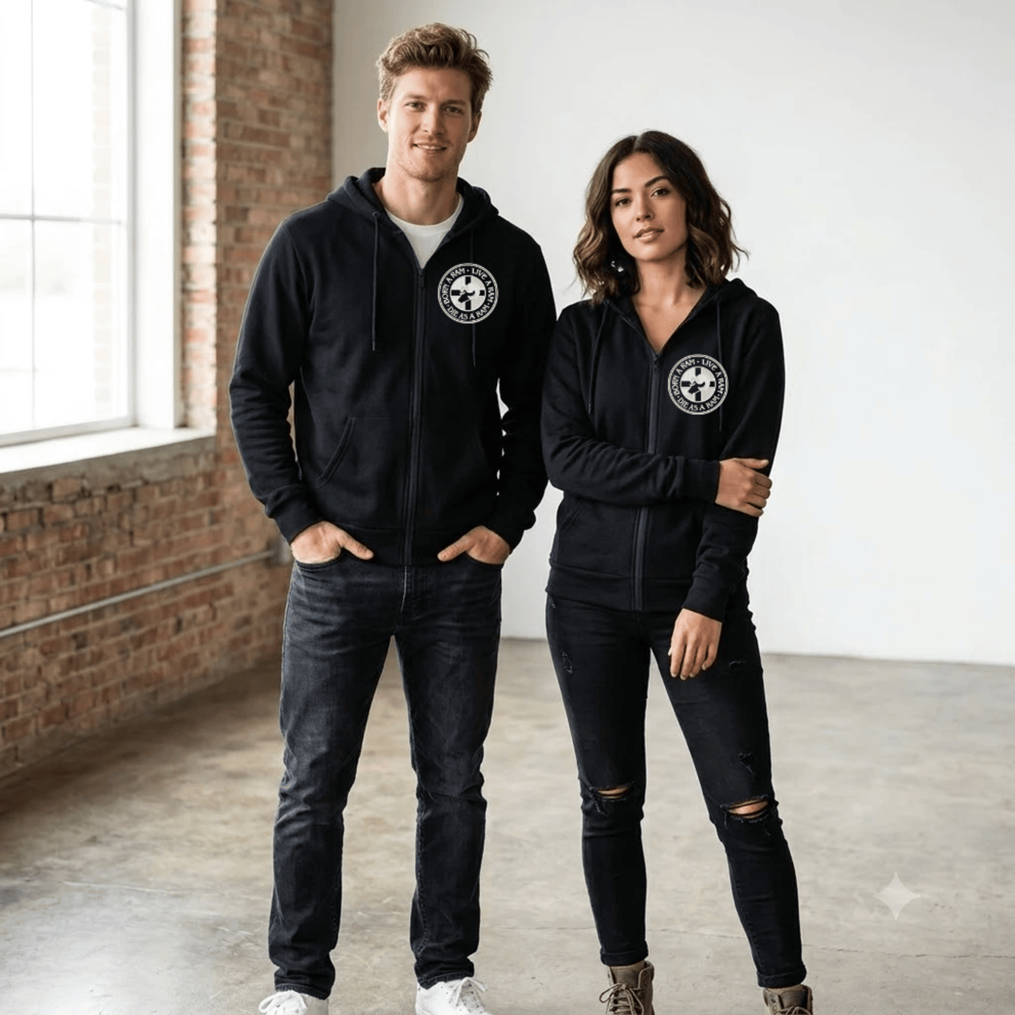 BORN A RAM - UNISEX ZIPPED HOODIES