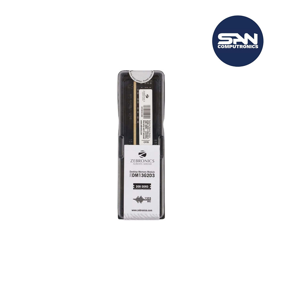 Thumbnail: ZEBRONICS 2GB DDR3 1333MHz for Desktop DDR3 2 GB (Dual Channel) PC (ZEB-DM13G2D3)