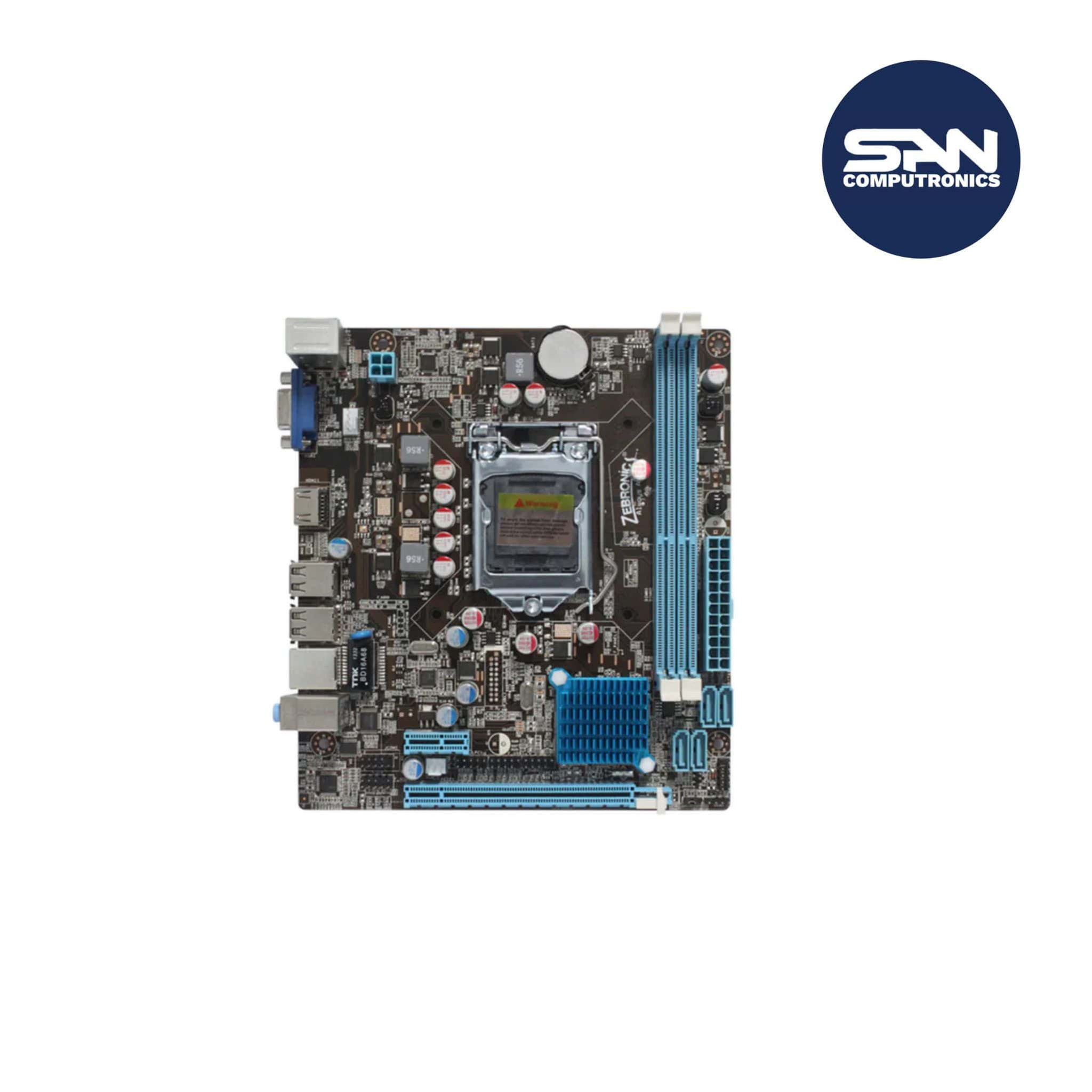 Zebronics H61 Motherboard ATX Intel LGA 1155 Socket | 6USB,1VGA,1LAN,1Audio,1HDMI Port, DDR3