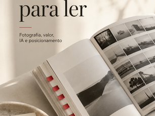Capa da série 5 para ler, com publicação fotográfica aberta e o título Fotografia, valor, IA e posicionamento.