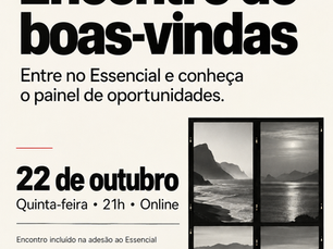 arte poster do encontro de boas vindas da Curadoria Essencial