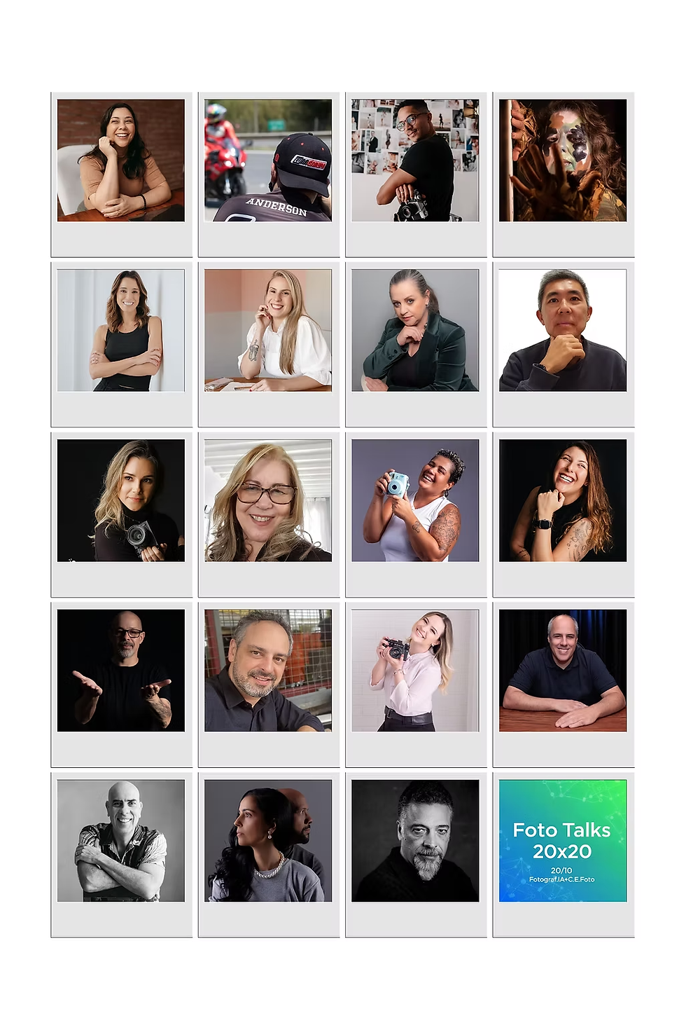 Foto Talks 20x20 - Dia 20/10 às 20h