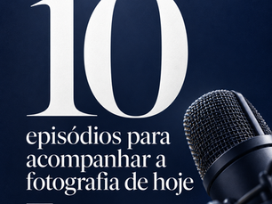 Capa azul do Estúdios Brownie com o número 10 em destaque, microfone e título sobre episódios para acompanhar a fotografia de hoje.