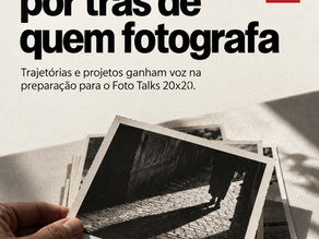 Capa do Palco 2026 com fotografias impressas em preto e branco e o título “As histórias por trás de quem fotografa”.