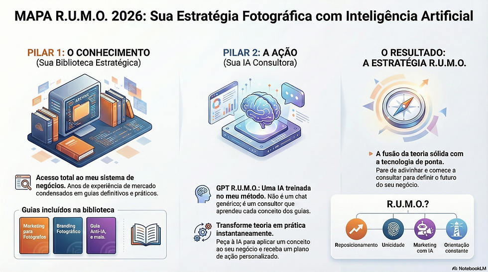 Mapa R.U.M.O. em uma imagem. Inteligência de mercado para fotógrafos(as)