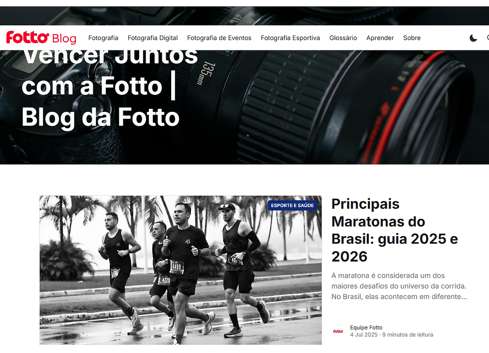 Blog da Fotto trabalho consistente com conteúdo de alto nível para quem vive da fotografia