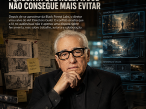 Scorsese virou parceiro da IA para storyboards. Cartaz mostrando o diretor