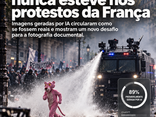 A Pantera Cor-de-Rosa nunca esteve nos protestos da França. Mas as imagens convenceram muita gente