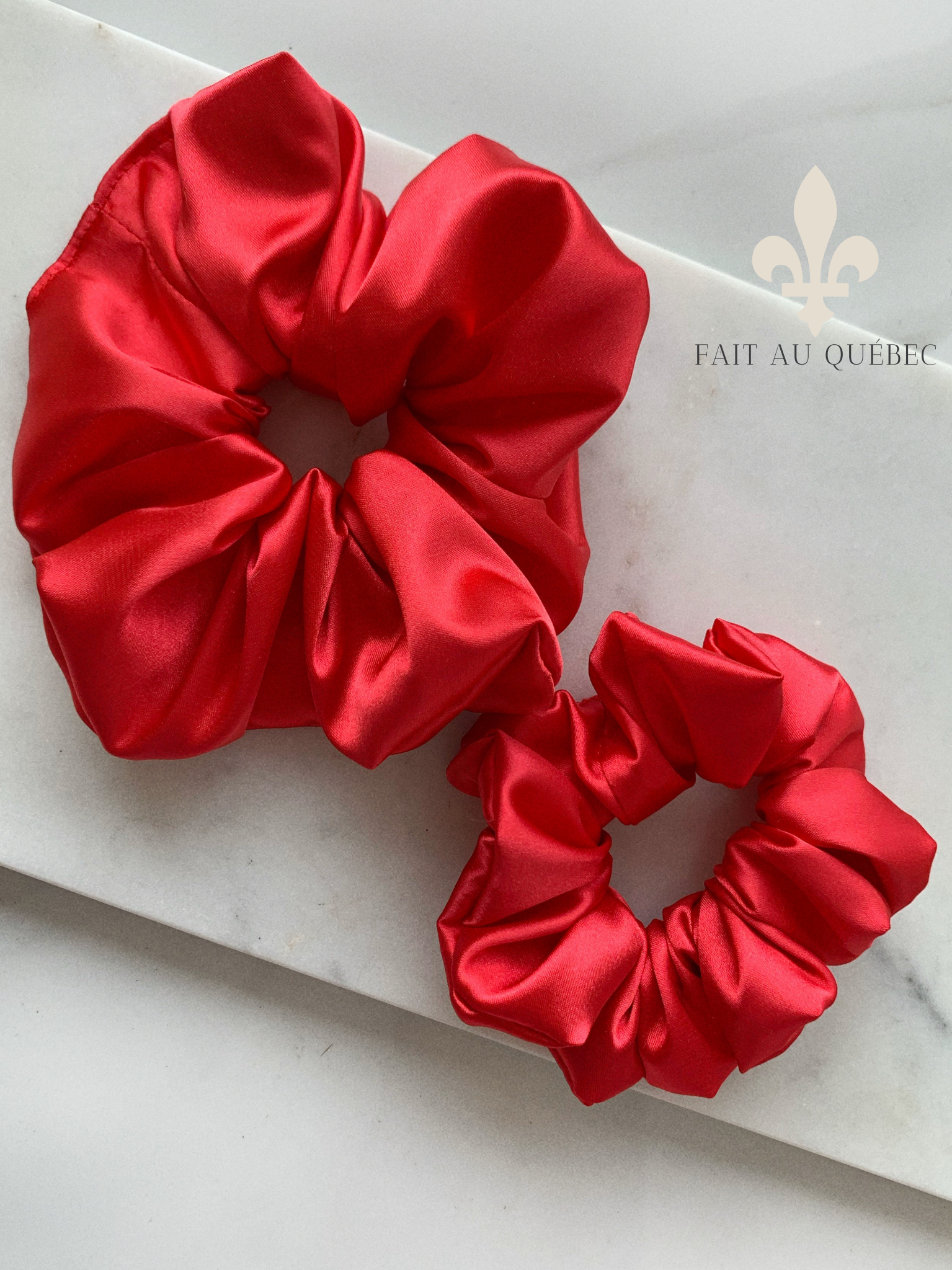Chouchou en Satin. Régulier ou XL | Rouge.