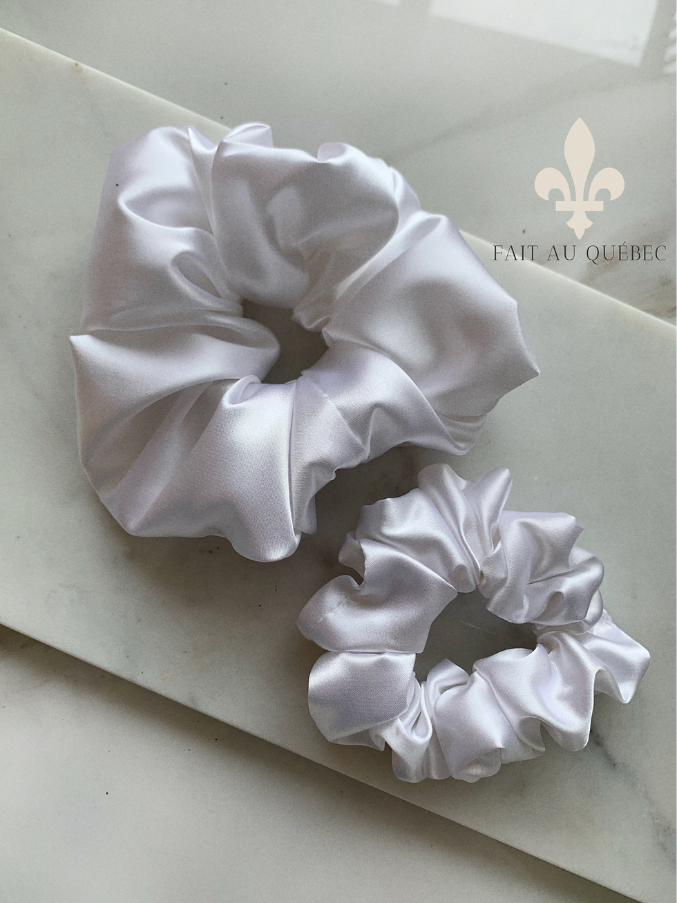 Chouchou en Satin. Régulier ou XL | Perle.