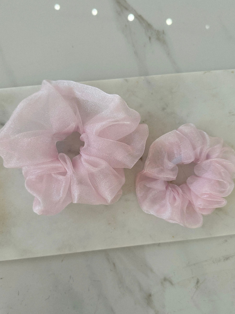 Chouchou pour les Cheveux. Régulier ou XL | Organza Blush