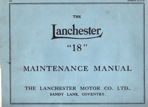 Earlier (19.3hp) Lanchester 18 Maintena