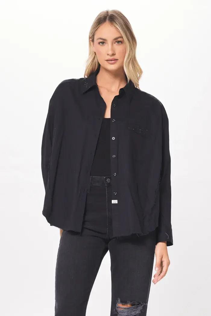 Rhinestone detailed button up
