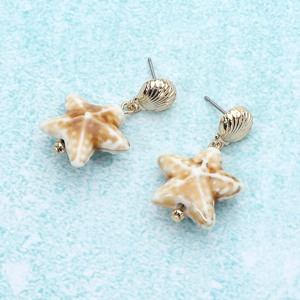 Star Seashell Earrings