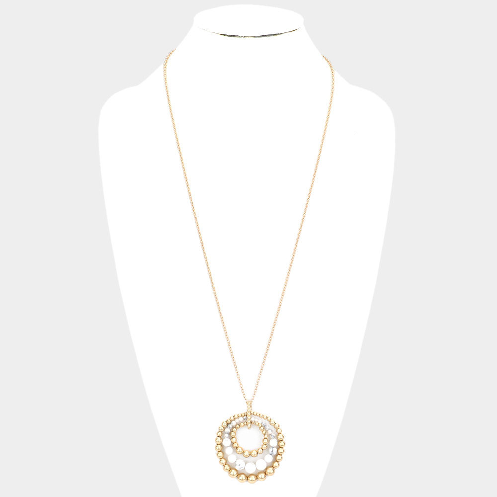 Circle Beaded long necklace