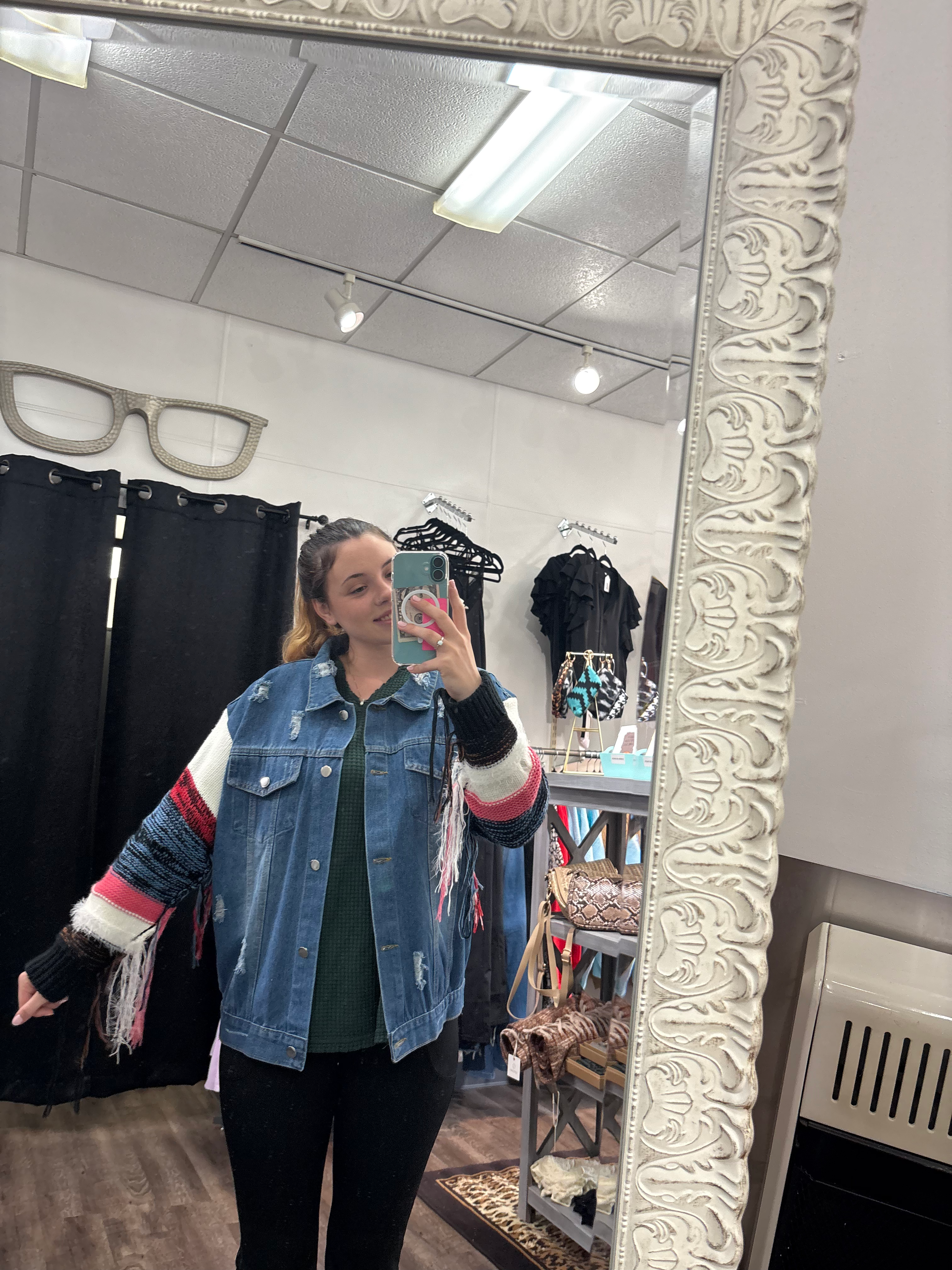 Red white blue Jean jacket