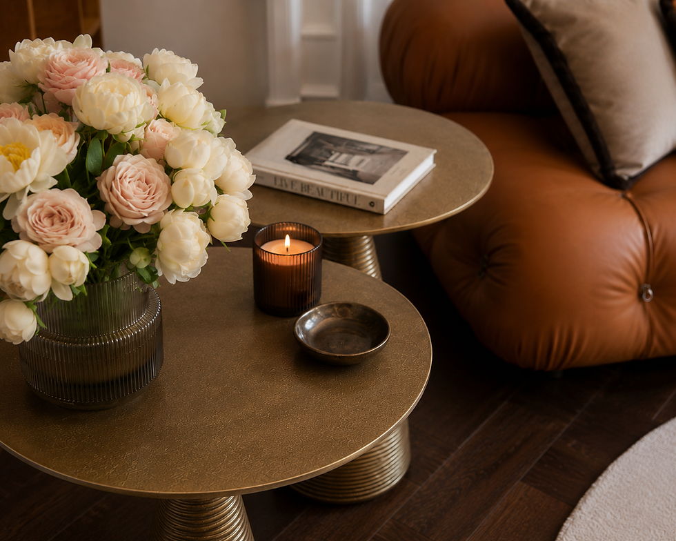 Thumbnail: Pair of Vintage Ritz Brass Side tables
