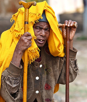 Impoverished homeless man