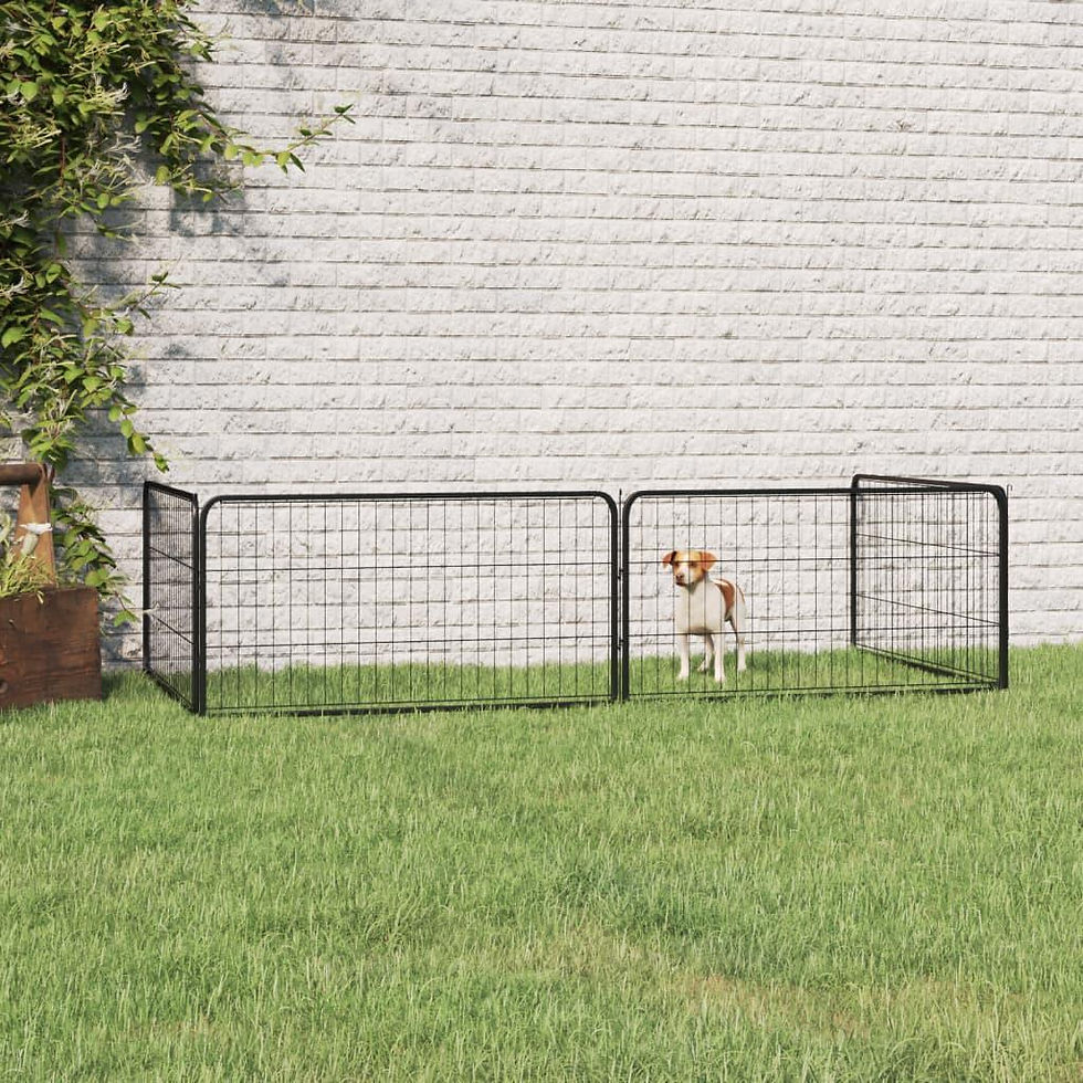 Thumbnail: vidaXL Dog Playpen 4 Panels Black 39.4"x19.7" Powder-coated Steel
