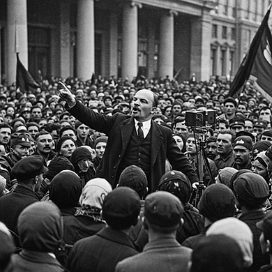 lenin addressing people