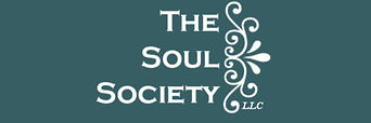 a green background with the words "The Soul Society LLC" and a swirled design