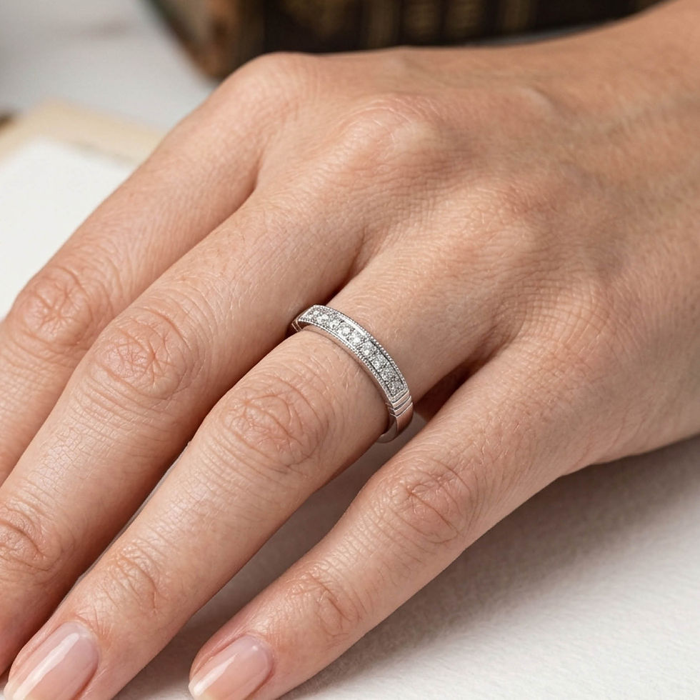 縮圖：Victorian Milgrain Wedding Band Ring
