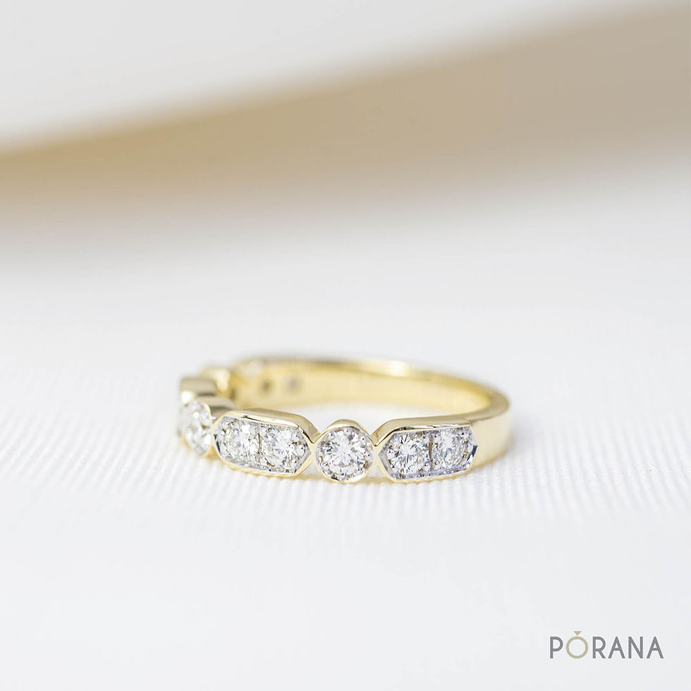 縮圖：Classic Vintage Alternating Diamond Band
